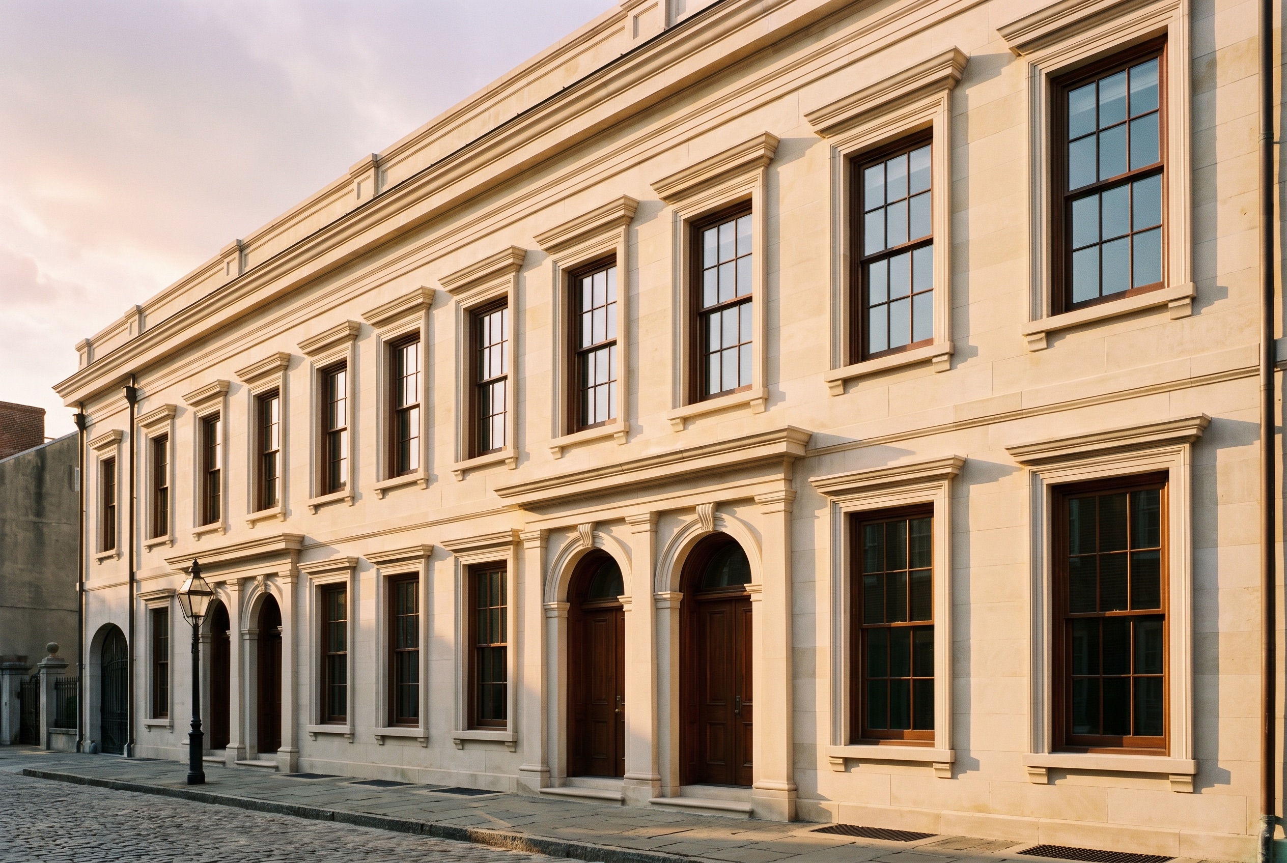 Restaurierte historische Fassade